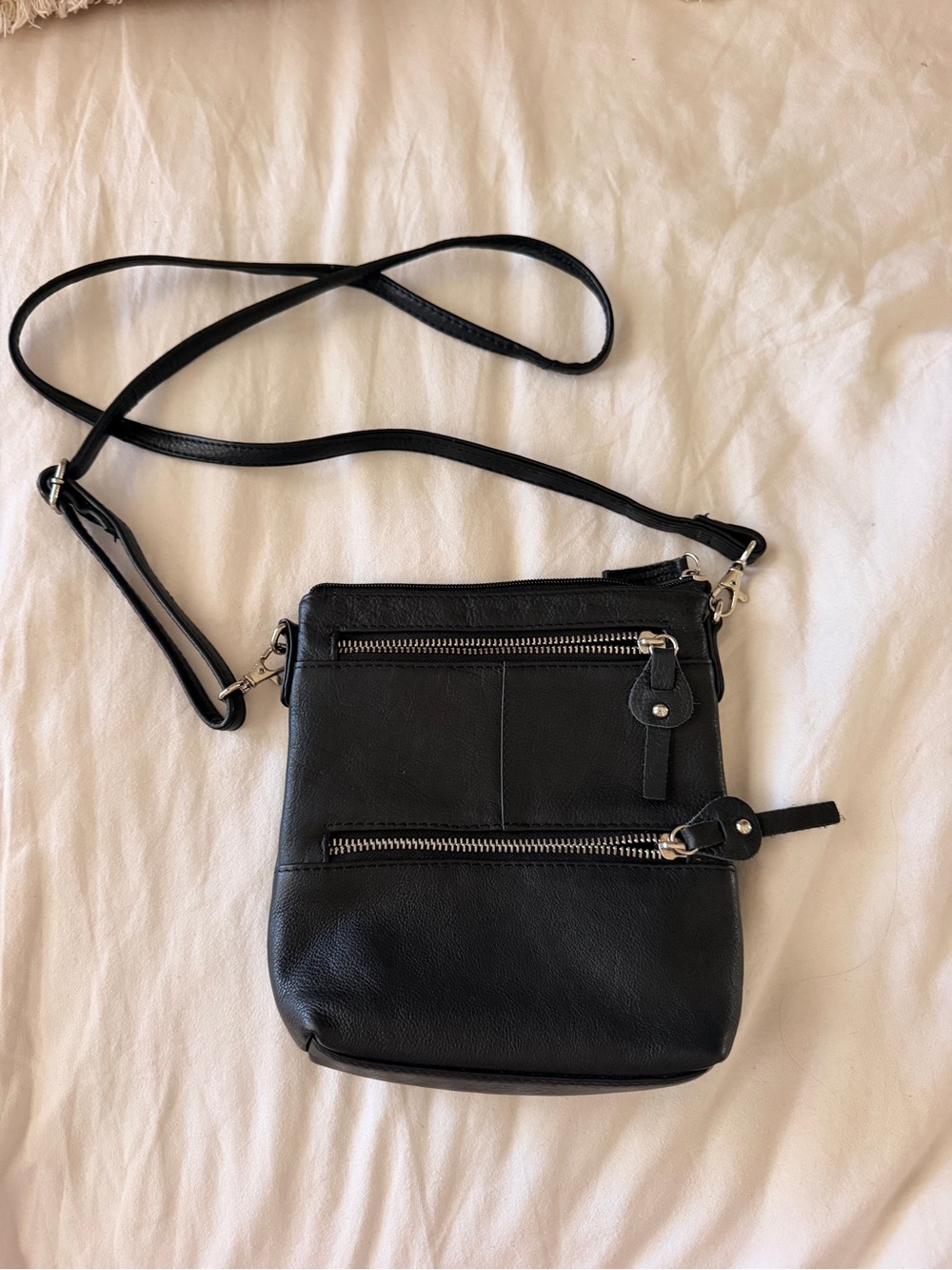 Black Leather Crossbody Bag